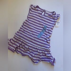 NWT- BabyGap purple striped dresss size 6-12 months